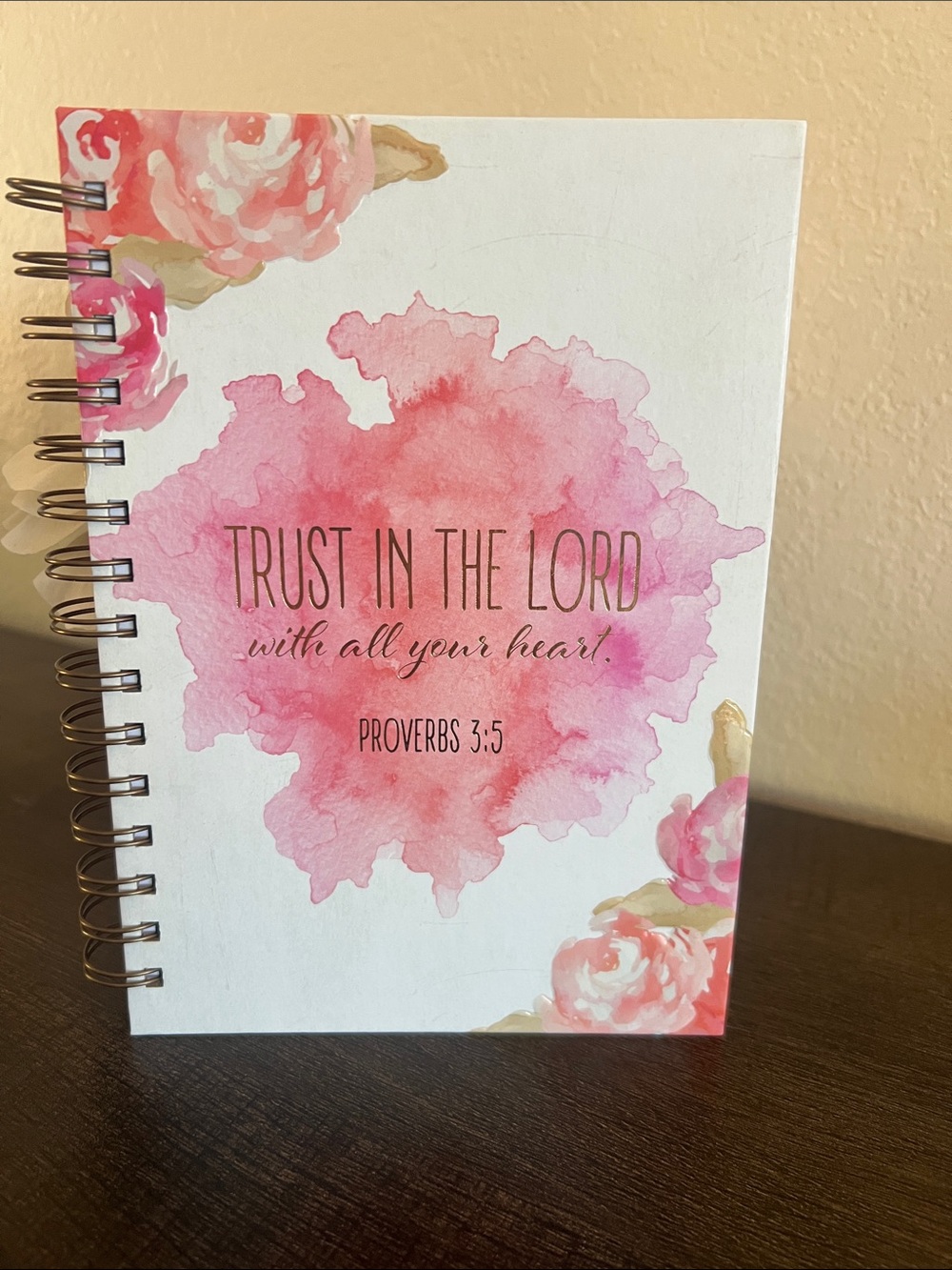 Pink Watercolor Faith Spiral Notebook - Trust in the Lord
